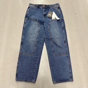 Monkey Ride Jeans Mens 32x29 Blue Dad Jeans Relaxed Fit Straight Leg Denim MPC30